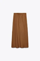 ZW COLLECTION 100% LINEN MIDI SKIRT