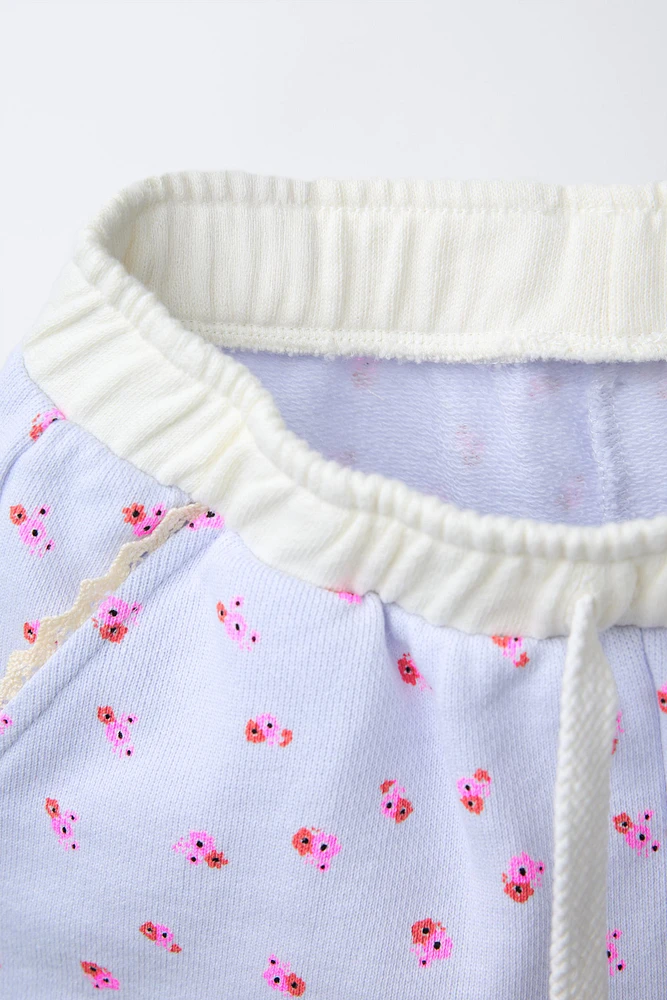 SHORT À FLEURS EN DENTELLE