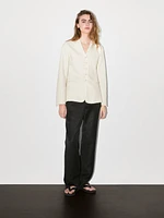 Blazer fin en laine mélangée