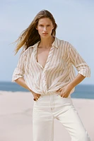CHEMISE À RAYURES ET NOEUD