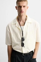 CHEMISE EN COTON ET LIN BRODÉ