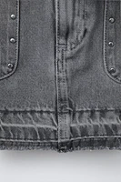 STUDDED DENIM SKIRT