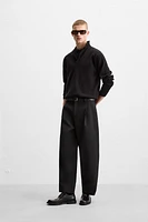 RELAXED FIT KNIT POLO SHIRT