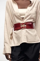 DOUBLE BUCKLE SASH BELT