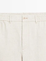 100% linen jogger fit trousers