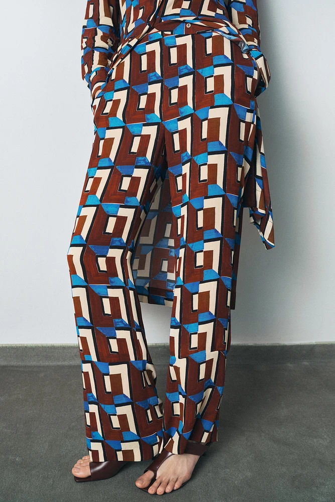ZW COLLECTION PRINTED FLARE PANTS