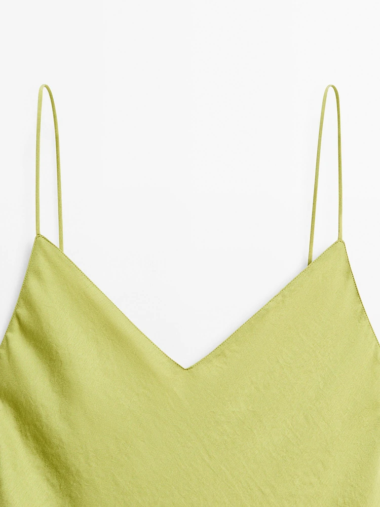Robe midi fluide satinée