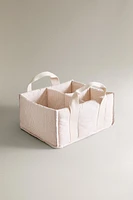 CHILDREN’S SQUARE TABLE ORGANIZER WITH HANDLES