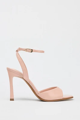 CRACKLED EFFECT HEELED SANDALS
