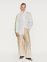 Straight-leg textured satin trousers - Limited Edition