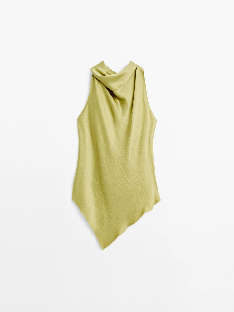 Flowing satin top with bow detail - STUDIO