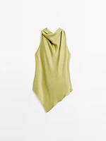 Flowing satin top with bow detail - STUDIO