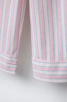 PANTALON À JAMBES LARGES RAYURES
