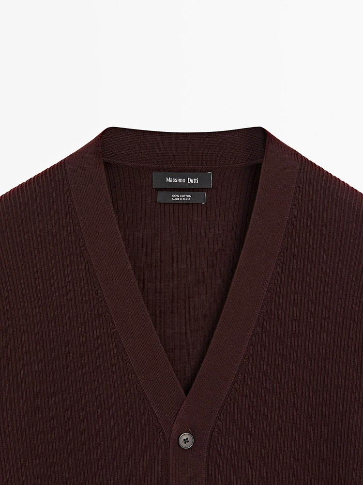 Cardigan texturé 100 % coton