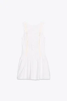 ROBE EN POPELINE AVEC DENTELLE
