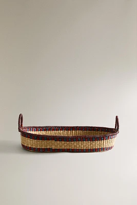 CONTRAST OVAL SEAGRASS BASKET