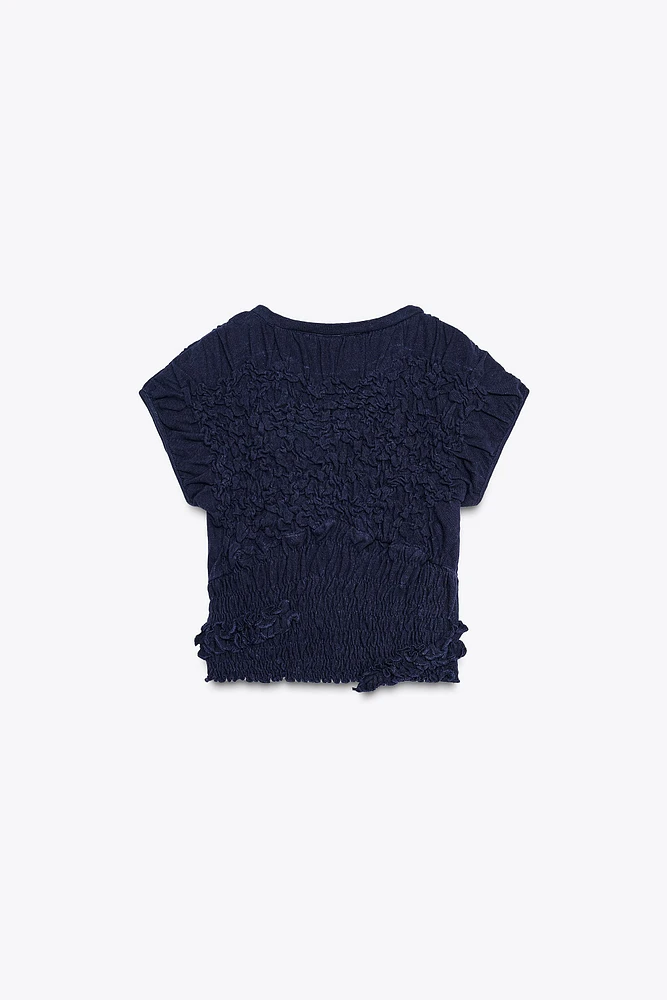 TEXTURED ELASTIC T-SHIRT X FANGLU LIN
