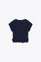 TEXTURED ELASTIC T-SHIRT X FANGLU LIN