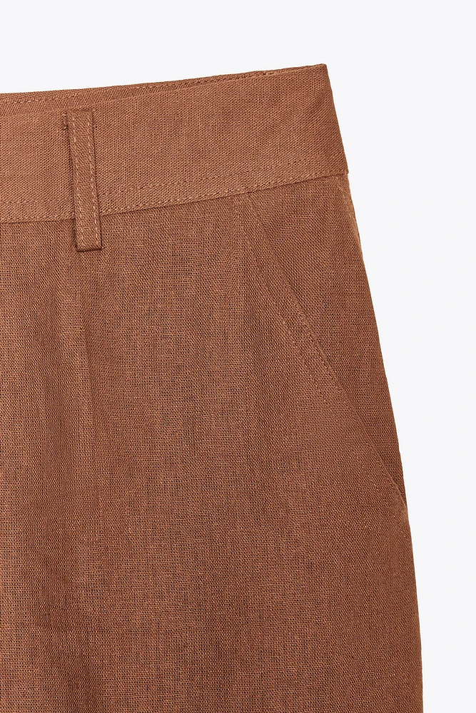 PANTALON DROIT AVEC LIN
