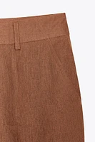 LINEN BLEND STRAIGHT PANTS