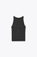 WASHED EFFECT HALTER TOP