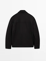 Wool blend buttoned jacket