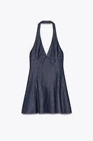 TRF HALTER DENIM DRESS