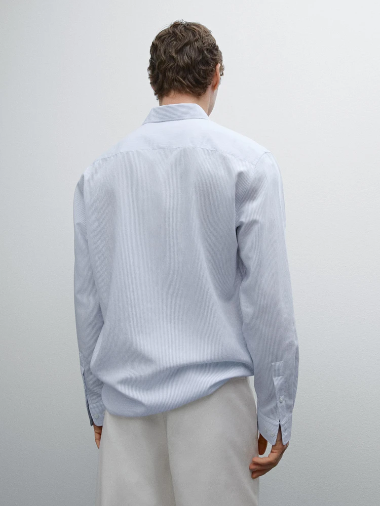 Regular fit striped flowing shirt