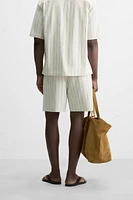 TEXTURED STRIPED SHORTS