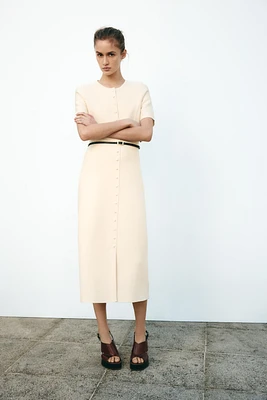 BELTED MIDI DRESS