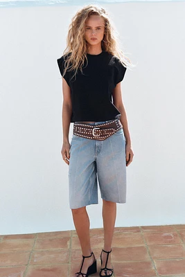 WASHED EFFECT SLEEVELESS T-SHIRT
