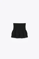 WIDE WAISTBAND RUFFLE SHORTS