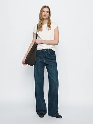 Jean large taille haute