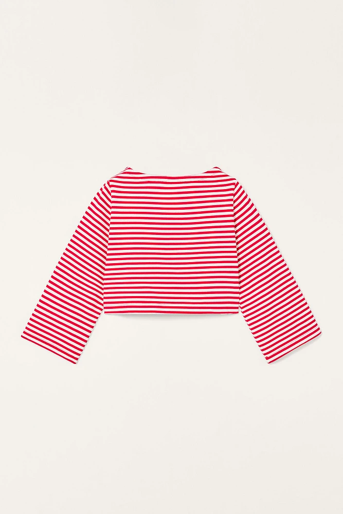 T-SHIRT COURT À RAYURES ET POCHE ÉDITION LIMITÉE