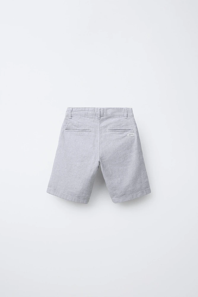 BERMUDA STYLE CHINO CONTENANT DU LIN