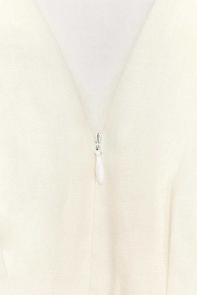 100% LINEN PLEATED TOP ZW COLLECTION