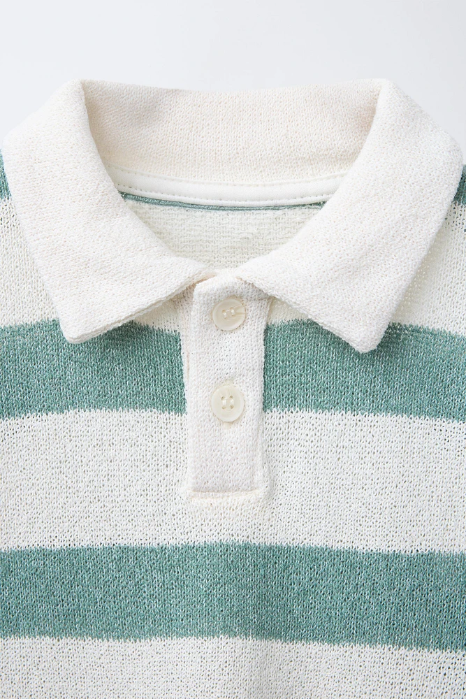 POLO EN MAILLE RAYURES