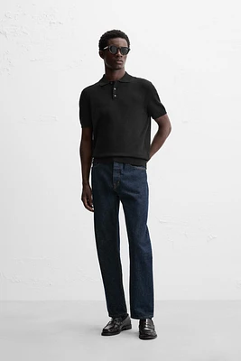 VISCOSE BLEND KNIT POLO SHIRT