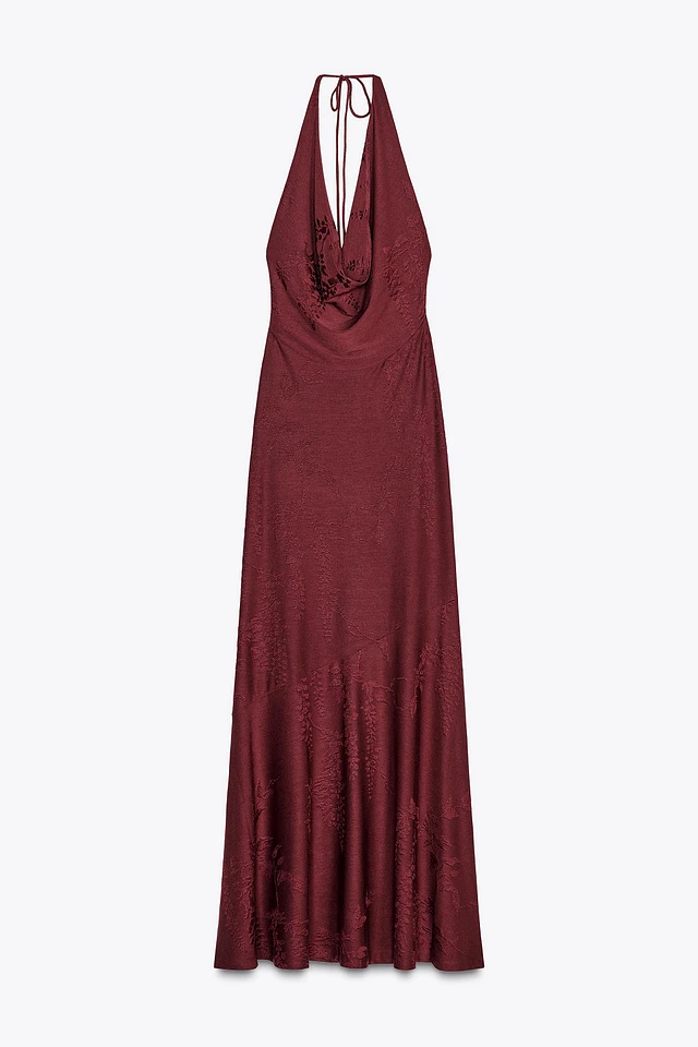 open lace back dress Zadie Jacquard Midi Dress