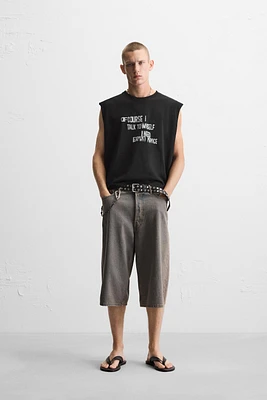TEXT PRINT TANK T-SHIRT