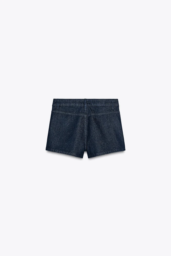 DENIM TRF MINI SHORTS