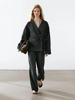 100% linen kimono with tie