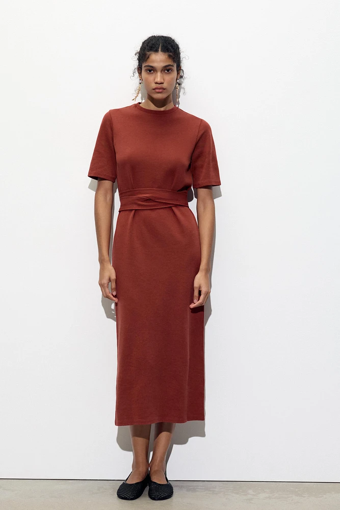 BELTED INTERLOCK DRESS