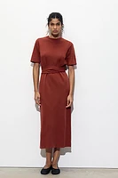 BELTED INTERLOCK DRESS