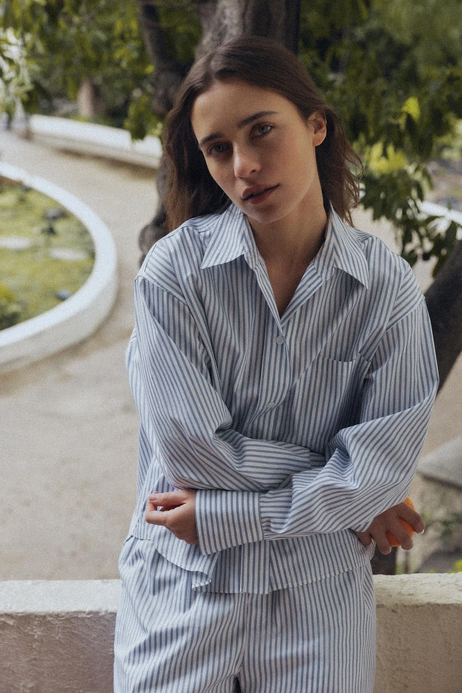CHEMISE STYLE PYJAMA À RAYURES