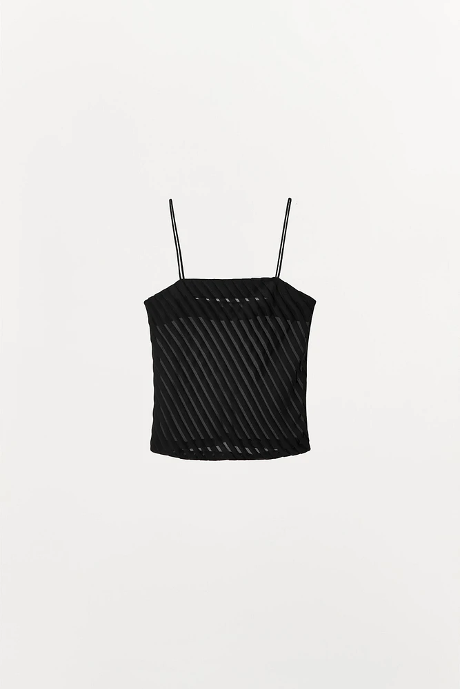 PLEATED STRAPPY TOP