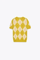 TOP EN MAILLE À LOSANGES
