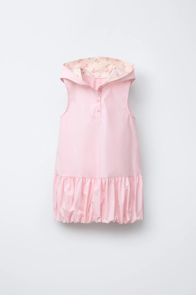 BALLOON HOODED DRESS