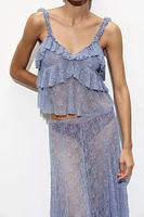LACE RUFFLE TOP