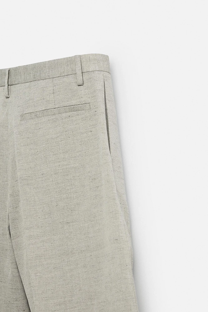PANTALON DE COSTUME STRUCTURÉ AVEC LIN